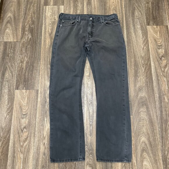 VTG Levi's 514 Jeans Men's 36x34 Black Straight Fit Stretch Denim White Tab - Picture 1 of 9